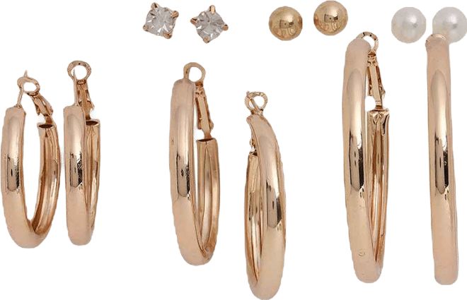 Women's Everyday Hoop Earrings Set