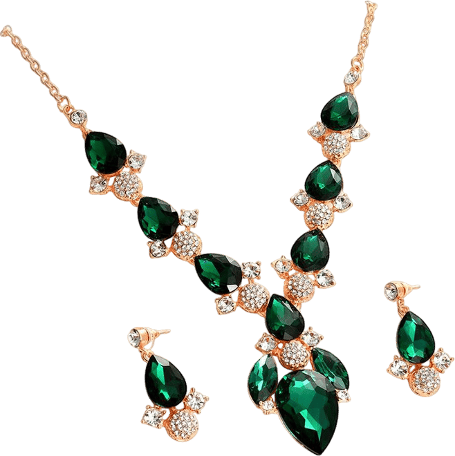 Women's Gold Plated Designer Stone Jewellery Set