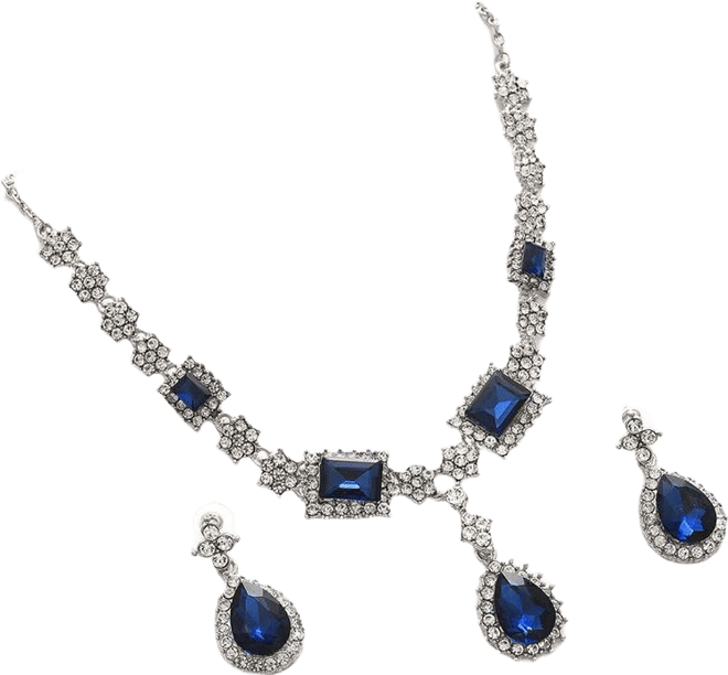 Women's Silver Plated Designer Stone Jewellery Set