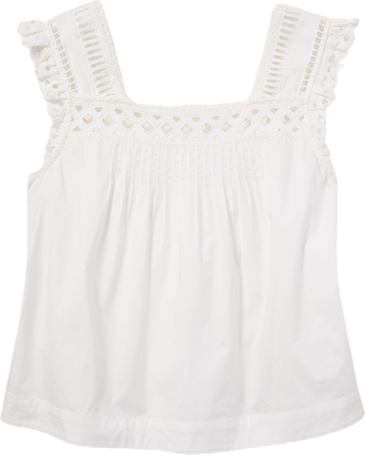 White Cotton Eyelet Rue Blouse