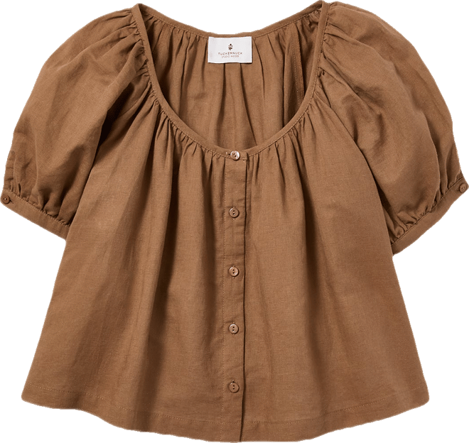 Mocha Cotton Linen Tully Top