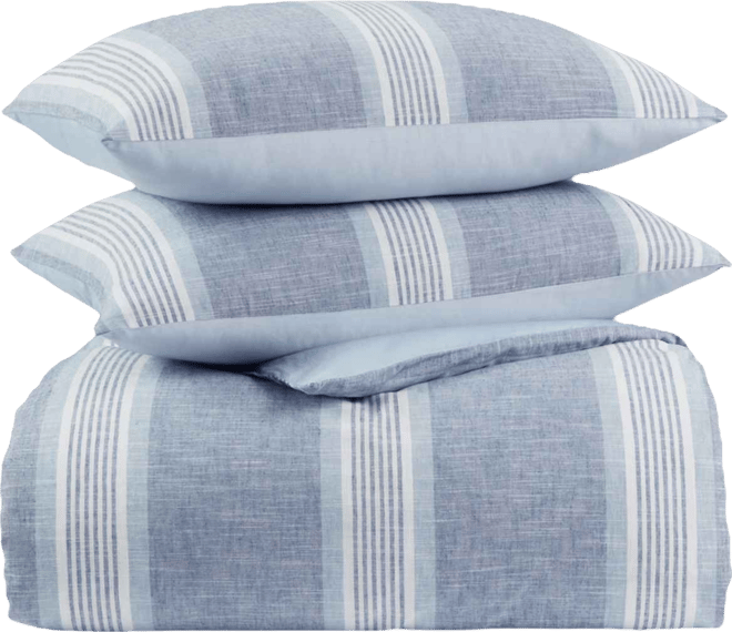 Clifton Cotton/Linen Stripe 3-Pc. Comforter Set, Full/Queen, Exclusively at Macy's