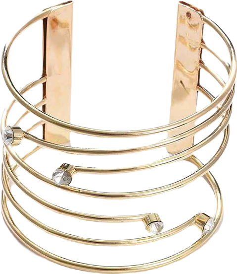 Women's Lined Stone Cuff Bracelet