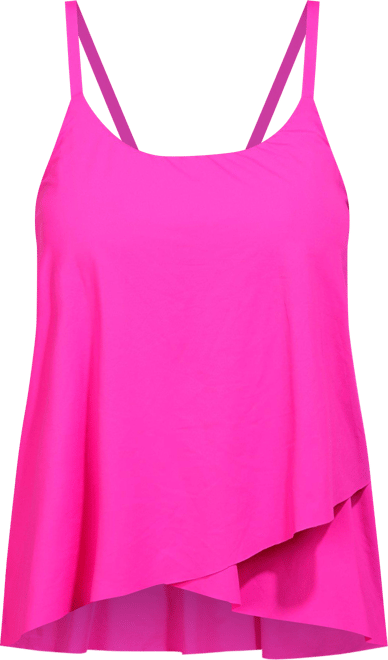 Leilani Womens Solid Sleeveless High Low Tankini