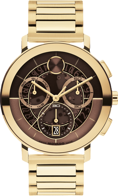 Men's Bold Evolution 2.0 Swiss Quartz Chrono Ionic Plated Light Gold Steel Watch, 42mm