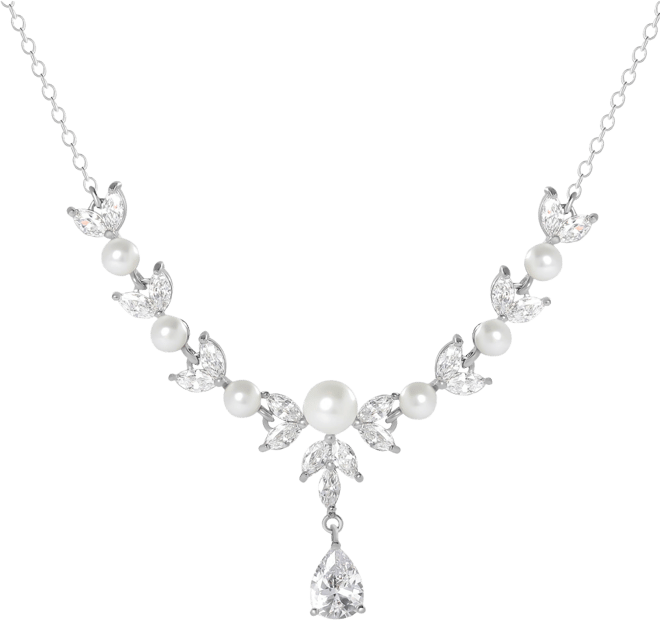 Pearl & Crystal Drop Necklace