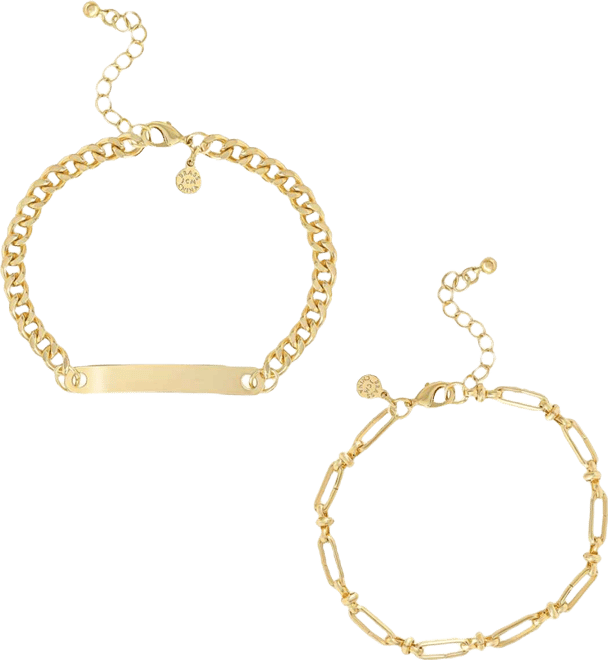 Gold-Tone Layered Bracelet Set