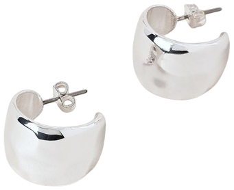 Chunky Open Hoop Earring in Silver