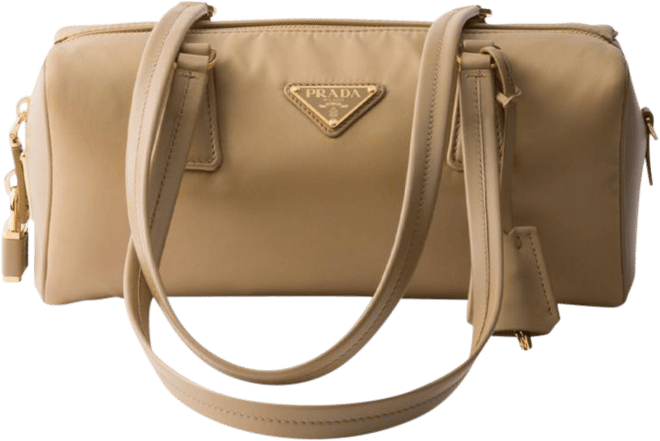 Prada Re-Nylon and Leather Medium Top-Handle Bag with