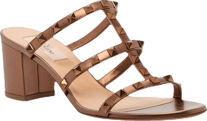 Valentino Garavani Women's Rockstud Block Heel Slide Sandals