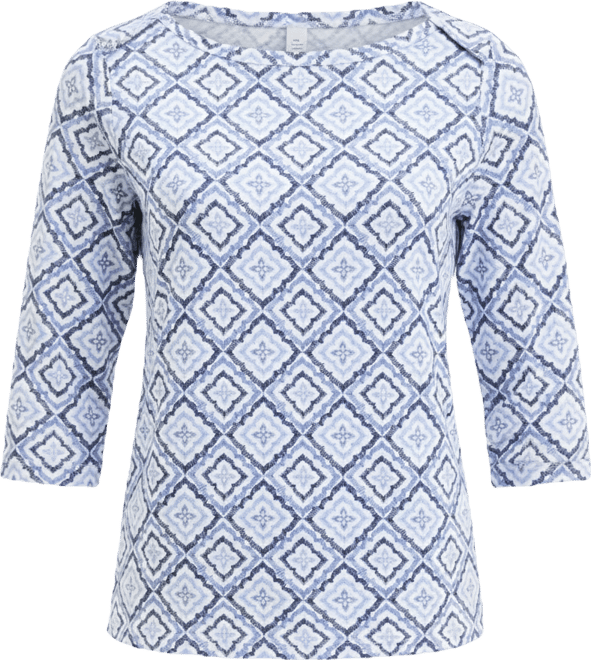 Petite Printed Pima Cotton Knit Top, Exclusively at Macy's