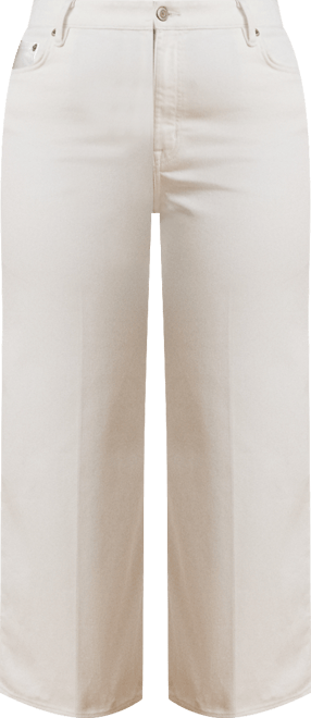 Plus Size High-Rise Wide-Leg Cropped Jeans