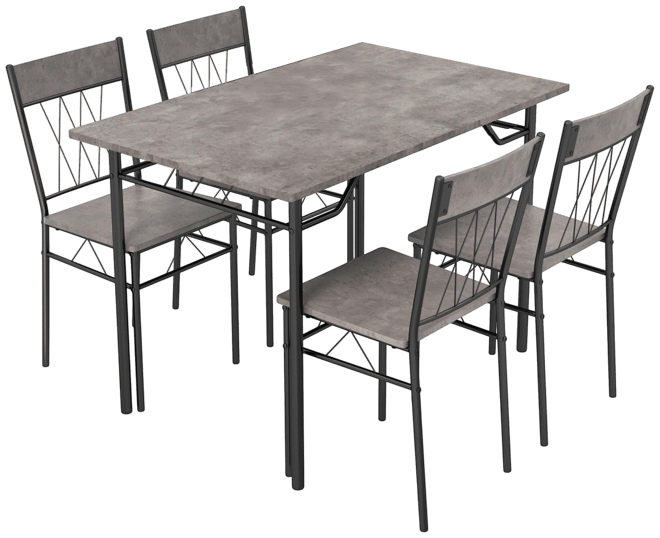 5-Piece Dining Table Set for 4 with Kitchen Table and 4 Dining Chairs