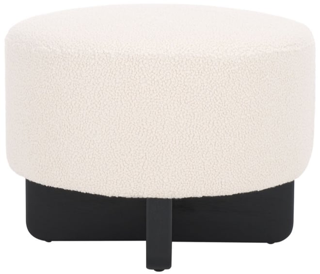 Riah Boucle Round Ottoman