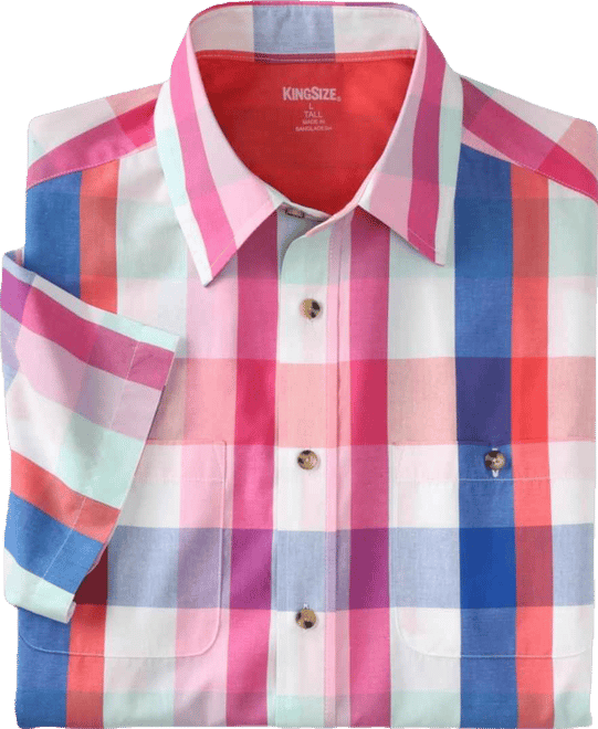 Big & Tall Check Short-Sleeve Sport Shirt