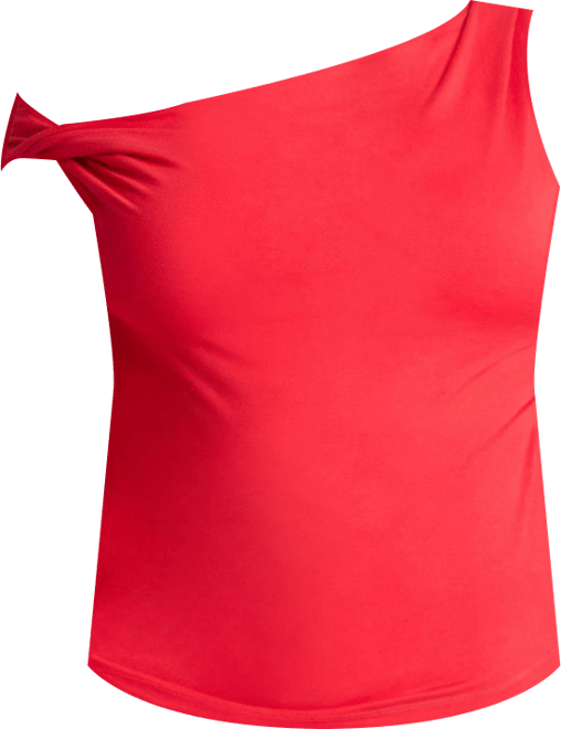 Women's Plus Size Asym Twist Sleeve Top