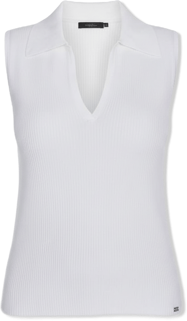 Women's Johnny-Collar Sleeveless Sweater