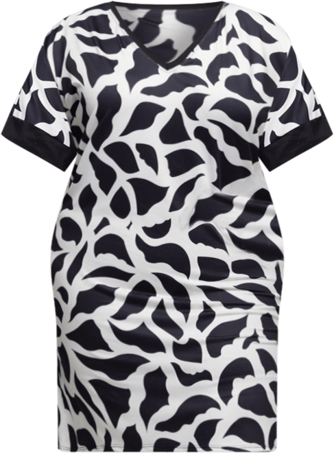 Plus Size Short Sleeve Knee Length T Shirt Dress