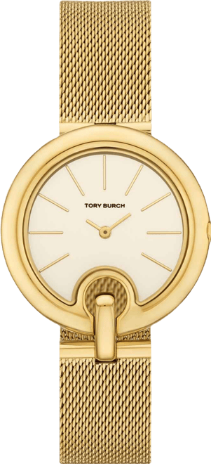 Women's The Pierced Gold-Tone Stainless Steel Mesh Bracelet Watch 36mm