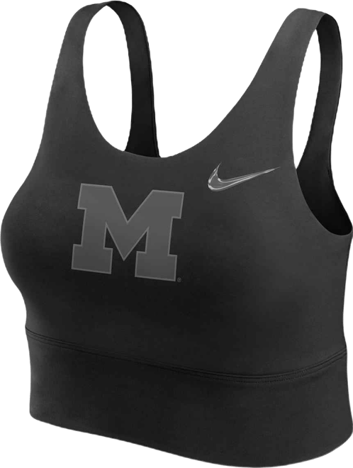Women's Black Michigan Wolverines Performance Longline Sports Bra