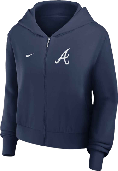 Women's Navy Atlanta Braves Chill Full-Zip Hoodie