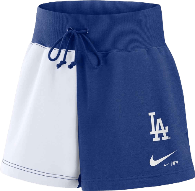 Women's Royal/White Los Angeles Dodgers Color-Block Phoenix Fleece Lounge Shorts