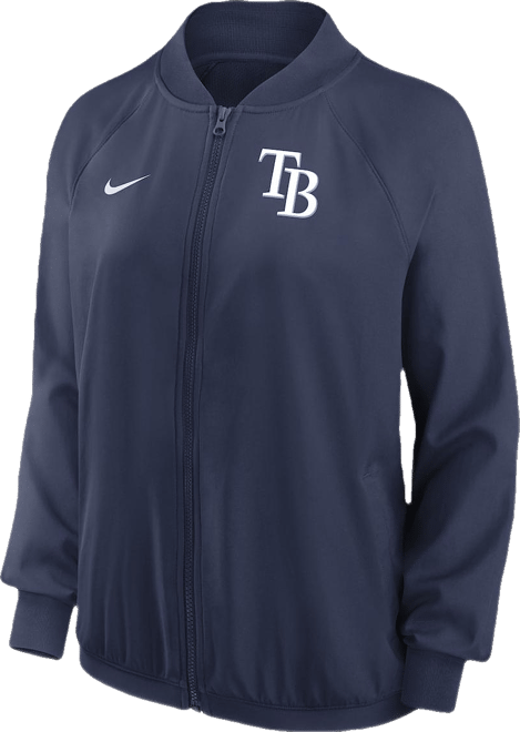 Women's Navy Tampa Bay Rays Authentic Collection Team Raglan Performance Full-Zip Jacket