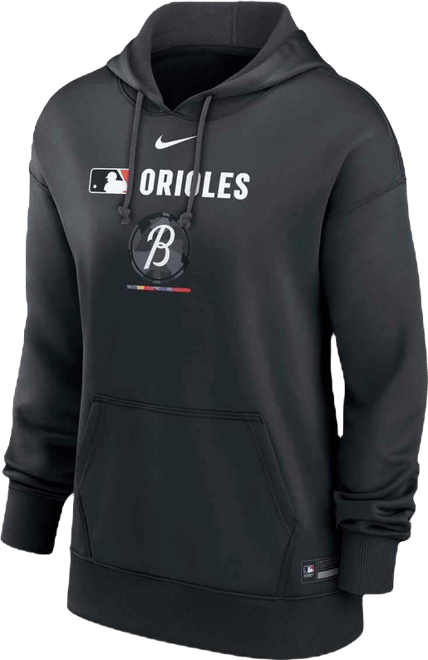 Women's Black Baltimore Orioles Authentic Collection City Connect Performance Pullover Hoodie