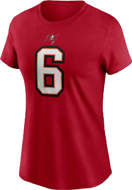Women's Baker Mayfield Red Tampa Bay Buccaneers Player Name Number T-Shirt