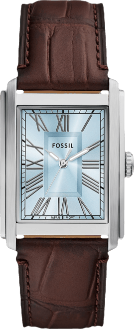 Men's Carraway Three-Hand Brown Leather Watch, 30mm