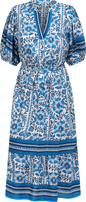 Figueroa and Flower Womens Border Print Midi Dress