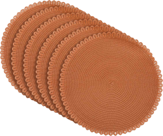 Chantilly 15" Round Woven Placemats Set of 6