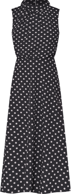 Women's Printed Mock-Neck Midi Dress