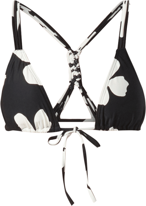 Women's Printed Tie-Front V-Neck Bikini Top