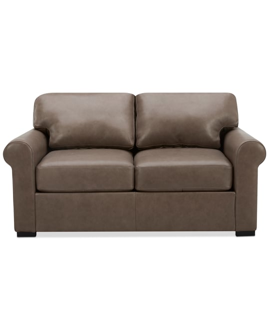 Radley Roll Arm 61" Leather Loveseat, Exclusively at Macy's