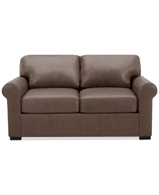 Radley Roll Arm 61" Leather Loveseat, Exclusively at Macy's
