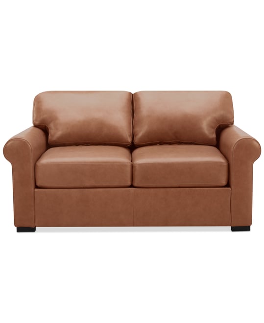 Radley Roll Arm 61" Leather Loveseat, Exclusively at Macy's