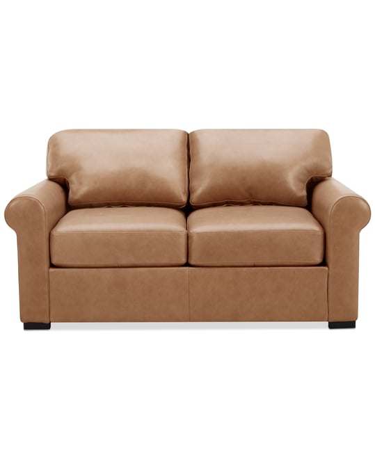 Radley Roll Arm 61" Leather Loveseat, Exclusively at Macy's