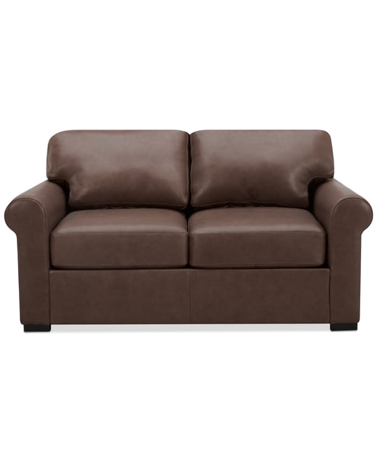 Radley Roll Arm 61" Leather Loveseat, Exclusively at Macy's