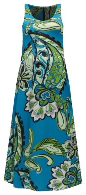 Women's Scoop Neck A Line Sleeveless Maxi Dress