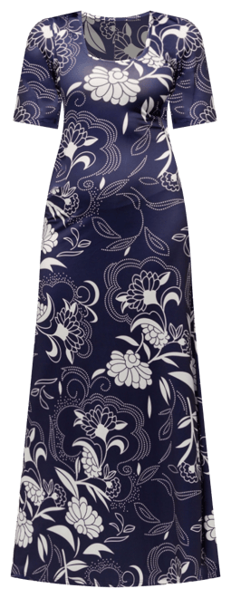 Women's Elbow Sleeve Casual A Line Maxi Dress