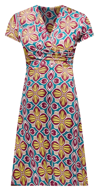 Women's Short Sleeve Knee Length V Neck Wrap Dress