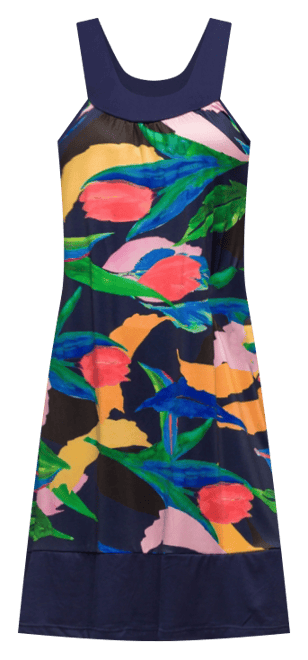 Women's Floral Scoop Neck Sleeveless Knee Length Dress