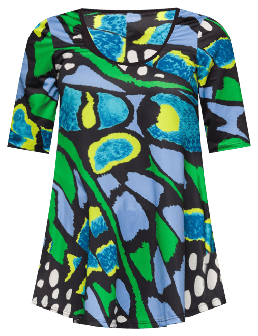 Women's Elbow Sleeve Casual Tunic Scoop Neckline Top