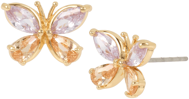 Cubic Zirconia Butterfly Stud Earrings