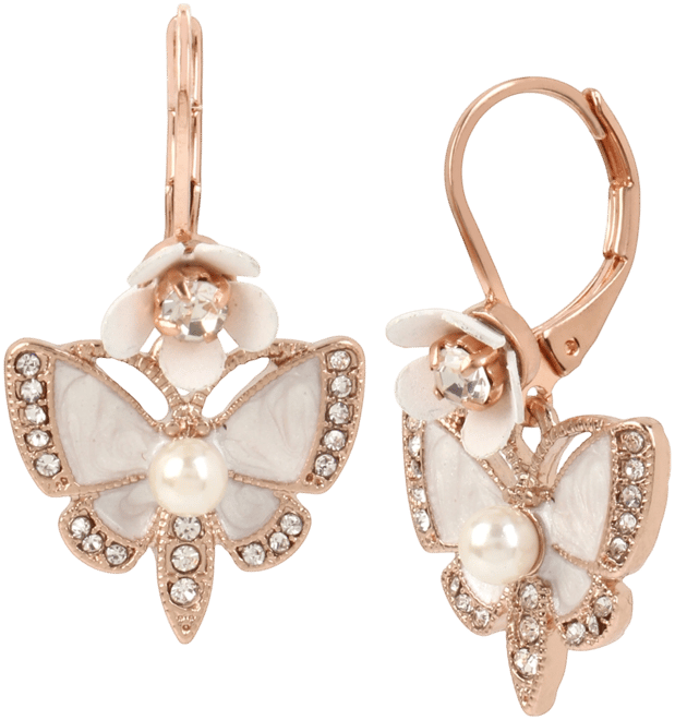 Betsey Johnson Faux Stone Butterfly Drop Earrings Macy's