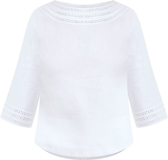 Women's 3/4-Sleeve 100% Linen Blouse, Exclusively at Macy's