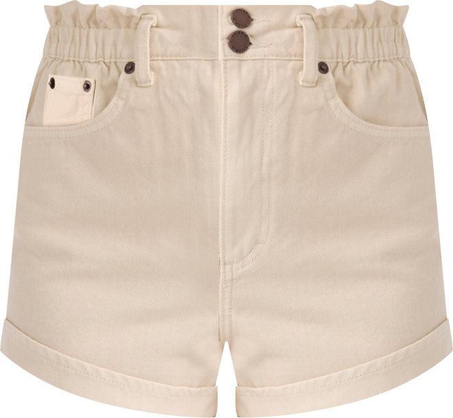 Juniors' Tasia Tapioca High-Rise Jean Shorts