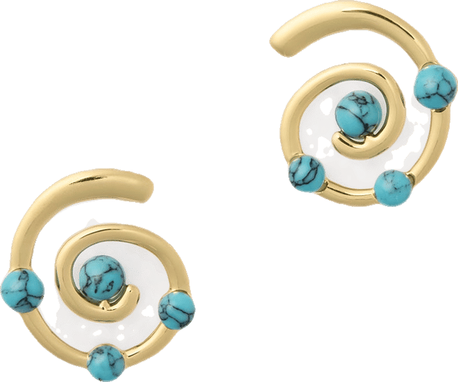 Turquoise Spiral Alexandra Earrings