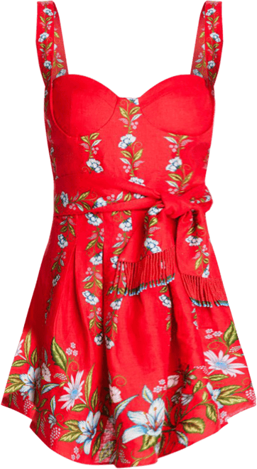 red dress mini Women's Love Letters Red Corset Bubble Mini Dress | Size: M
